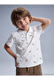 White Polo Neck Printed Boy's T-Shirt - 2