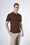 Kendinden Striped Knitwear Polo T-Shirt - 4