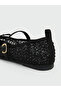 Ankle-Strapped Stone Embellished Girls' Ballerinas - 6