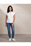 Women White Neck Trim Detailed Jersey Top - 2