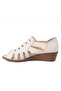 2855 Genuine Leather Daily Women's Sandals-Cream - 3
