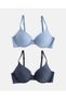 Women Assorted Melange T Shirt Bra 2 Piece - 2
