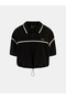 Jasmine Short Polo Collar Half Zipper Women's Black Sweatshirt V6Gp01K2945-Jblk - 5
