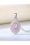 Silver Pink Drop Pearl Necklace (Serious Relationship Combination, Only the Necklace) Steel Necklace - 2