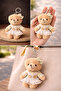 Cute Plush Teddy Bears in Keychain Pastel Dresses Soft-Textured Bag and Bag Ornament Accessory - 2