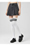 2-Piece Black and White Striped Patterned Over-The-Knee Socks - 4