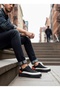 Lace-Up Parachute Fabric Men's Sports Shoes Black Cream Orange (Black Sole) - 6
