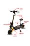 Lucky Liang L2 Pro Electric Scooter with Seat - 1500W, 60KM/H Speed, 48V 18Ah & 10" Tires (Black) - 2