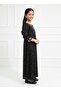 Rayon Black Printed Kids Jalabiya, Golden Star & Moon Embroidery - 2