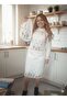 Punch Flower D Patterned Embroidered Kitchen Apron Punch Embroidered Bag Holder 2-Piece Kitchen Set - 5