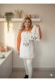 Punch Flower D Patterned Embroidered Kitchen Apron Punch Embroidered Bag Holder 2-Piece Kitchen Set - 7