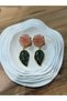 Joyce Green Leaf Shaped Dangle Earrings - 3