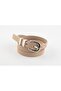 Silver Buckled Beige Faux Leather Women's Belt - 2