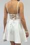 Elegant Mini Dress with Square Neckline and Flare Skirt - Party / Graduation / Special Night 077 - 3