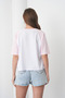 Women's Pink New York Printed 100% Cotton Raglan Sleeve Oversized White T-Shirt - 8
