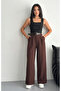 Women’S Belted Double-Pleat Baggy Pants
