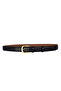 Genuine Leather , 3 cm Gold Color Buckled , Black, Sewn Classic Women's Belt I, 3Cmkla31 - 7