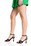 Women's Ankle-Tie Patent Leather Look Cross Strap Open Toe Heeled Shoes - 3