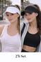 Women's Set of 2 Visor Hats, Open Top Hat, Visor Hat, Summer Sun Protection Visor Hat, Tennis Hat