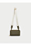 Khaki Leather Look Women's Shoulder Bag