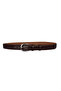 Genuine Leather , 3 cm Black Nickel Color Buckled , Dark Brown, Stitched Classic Women's Belt I, 3Cmkla30 - 2