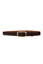 Genuine Leather , 3 cm Gold Color Buckled , Dark Brown Suede , Stitched Classic Women's Shoes Belt I, 3Cmkla50 - 2