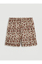 Ecru Leopard Printed Piece Women's Shorts Pajama Set - 3