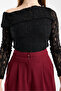 Women's Shoulder Detailed Lycra Spring Summer Lace Blouse - 5