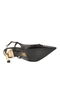 Black Satin Stone Embellished Women's Evening Dress Shoes - 5
