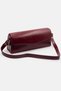 Women's Burgundy Shoulder Bag Leather-Look Long Strap Minimal Stylish Daily Bag - 5