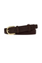Genuine Leather , 3 cm Gold Color Buckled , Dark Brown Suede , Stitched Classic Women's Shoes Belt I, 3Cmkla22 - 8