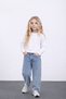 Girls' New Season Denim Fabric Pants with Stone Print Detail, Ages 3-10 - 4