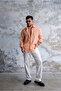 Kendinden Striped Linen Lookalike Oversized Shirt Orange