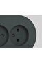 Anthracite Double Surface-Mounted Grounded Socket - Modern and Durable Electrical Solution - 2