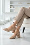 Beige Women's Heeled Shoes - 3