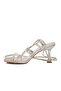Silver Women's Heeled Sandals - 2