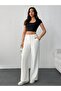 Women's White High Waist Blue Palazzo Pants
