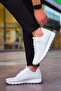 Lace-Up Knitwear Men's Sneaker Shoes White - 3