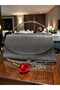 Women's Glittery Metal Strappy New Season Evening Dress Bag - Chain Strap Pieces Stylish Event, Wedding and Evening Dress Bag
