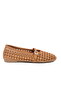 Tan Stone Embroidered Women's Ballerinas - 2