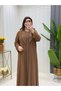 Big Size Collar Detail Dress with Stones - 3