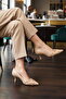 Beige Women's Heeled Shoes - 3