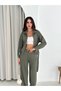 Modal Fabric Belted Tracksuit Set/Casual Stylish Clothing Suitable for Hijab Wear - 5