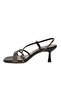 Black Stone Embellished Women's Heeled Sandals - 4