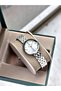 Silver Color Cutting Glass Stylish Design Fashion Women Wrist Watch + Bracelet - 2