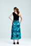 Patterned Lined Pleated Elastic-Waist Chiffon Skirt Pleated - 7