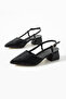 Black Glittery Women's Short Block Heeled Shoes