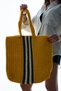 Handmade Yellow Black Striped Knit Bag