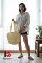 Handmade Beige Paper String Knitted Bag - 2