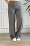 Elastic Waist Wide-Leg Cotton Trousers
